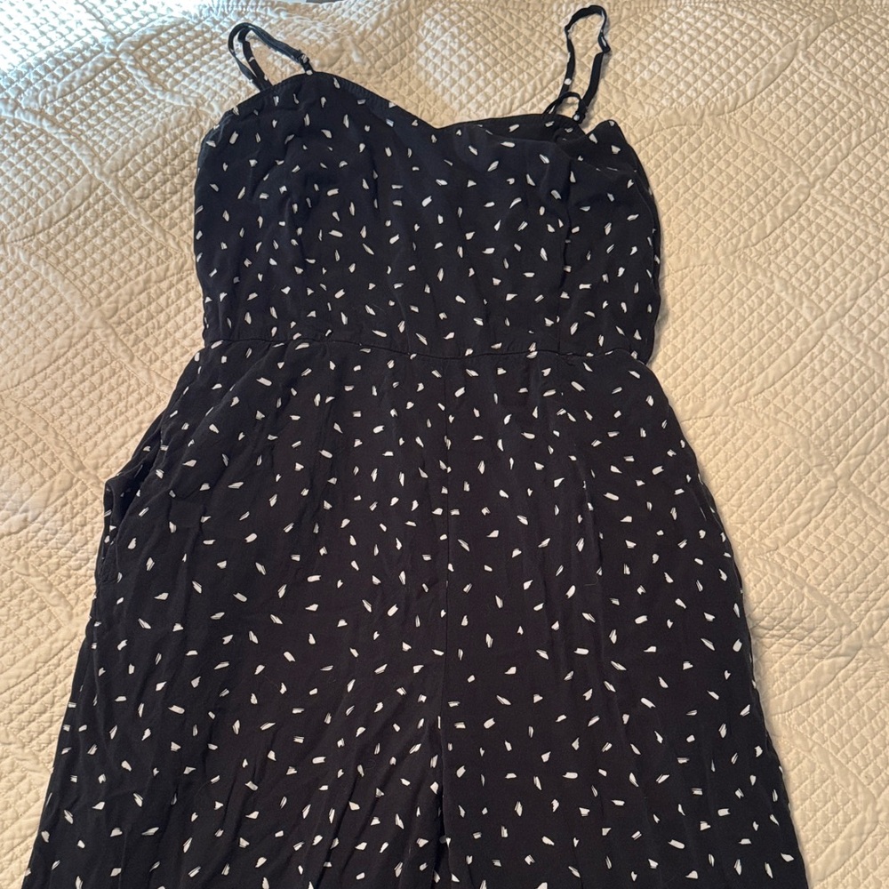 Black and White LULUs Spaghetti Strap Jumpsuit